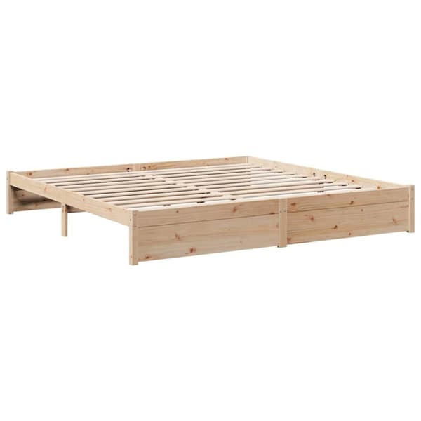 vidaXL Seng med bokhylle uten madrass 180x200 cm heltre furu