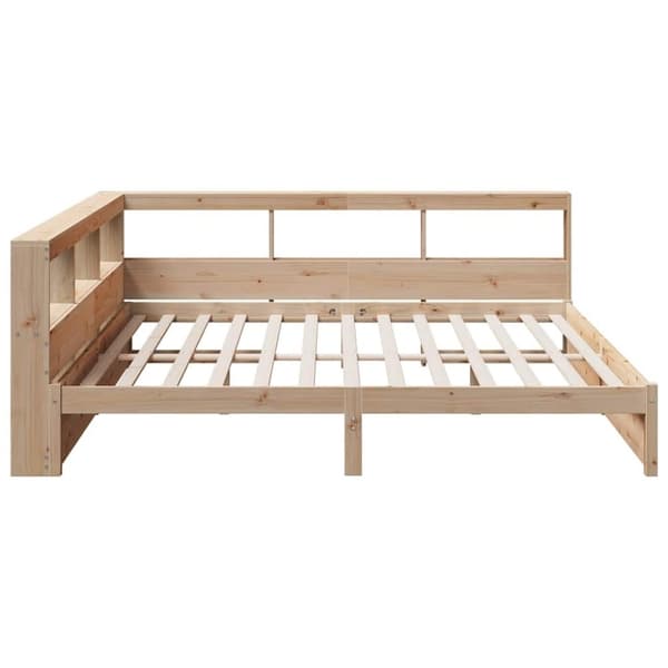 vidaXL Seng med bokhylle uten madrass 180x200 cm heltre furu