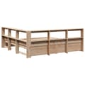 Miniatyrbilde 10 av 11: vidaXL Seng med bokhylle uten madrass 180x200 cm heltre furu