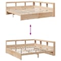 Miniatyrbilde 11 av 11: vidaXL Seng med bokhylle uten madrass 180x200 cm heltre furu