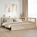 Miniatyrbilde 2 av 11: vidaXL Seng med bokhylle uten madrass 180x200 cm heltre furu