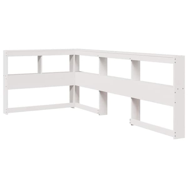 vidaXL Sänky kirjahyllyllä ei patjaa valkoinen 75x190 cm täysi mänty
