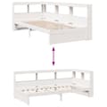 Pikkukuva 11 / 11: vidaXL Sänky kirjahyllyllä ei patjaa valkoinen 75x190 cm täysi mänty