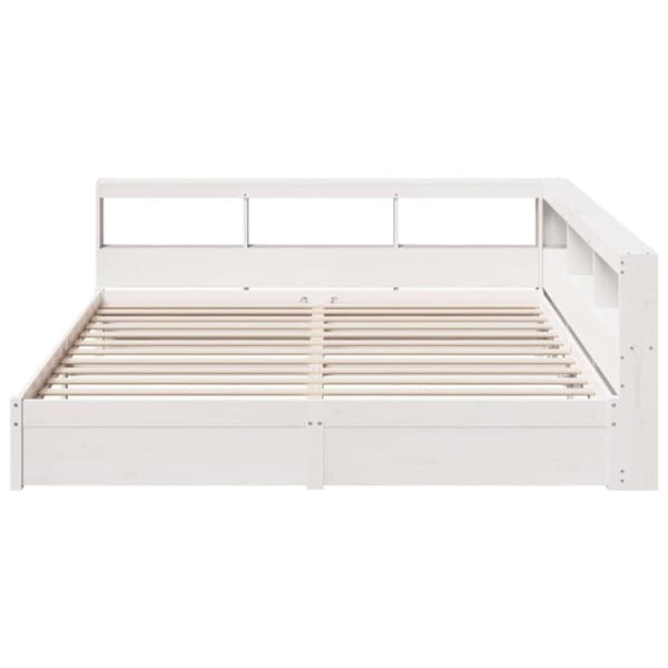 vidaXL Seng med bokhylle uten madrass 160x200 cm heltre furu