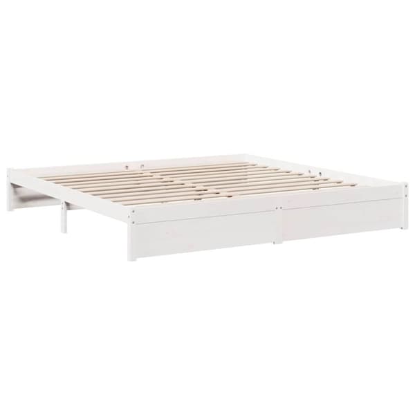 vidaXL Seng med bokhylle uten madrass 160x200 cm heltre furu