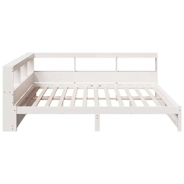 vidaXL Seng med bokhylle uten madrass 160x200 cm heltre furu