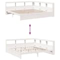 Miniatyrbilde 11 av 11: vidaXL Seng med bokhylle uten madrass 160x200 cm heltre furu
