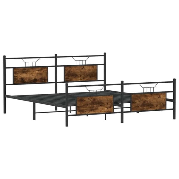 vidaXL sengeramme uden madras 160x200 cm metal røget egetræsfarve