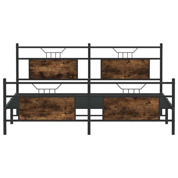 vidaXL sengeramme uden madras 160x200 cm metal røget egetræsfarve