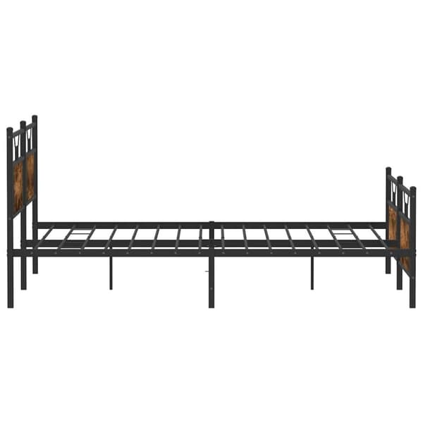 vidaXL sengeramme uden madras 160x200 cm metal røget egetræsfarve