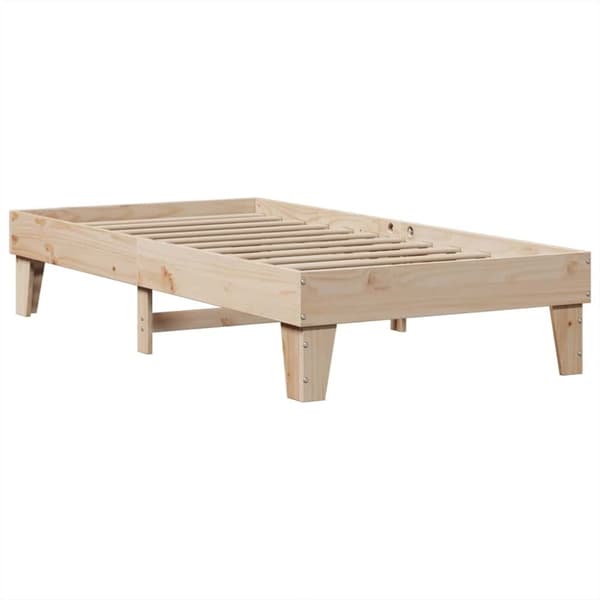vidaXL Sänky kirjahyllyllä ilman patjaa 100x200 cm täysi mänty