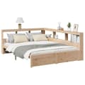 Miniatyrbilde 4 av 11: vidaXL Seng med bokhylle uten madrass 150x200 cm heltre furu