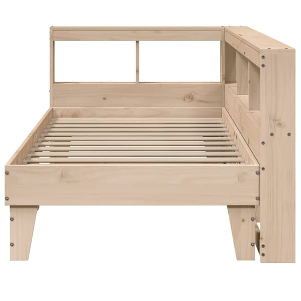 vidaXL Seng med bokhylle uten madrass 90x190 cm heltre furu