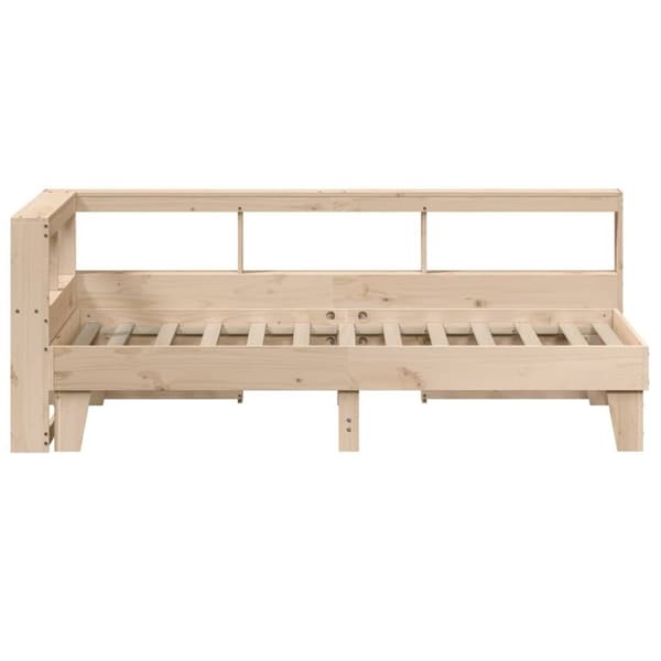 vidaXL Seng med bokhylle uten madrass 90x190 cm heltre furu