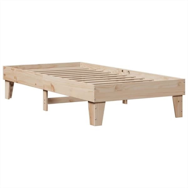 vidaXL Seng med bokhylle uten madrass 90x190 cm heltre furu