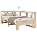 Miniatyrbilde 2 av 11: vidaXL Seng med bokhylle uten madrass 90x190 cm heltre furu