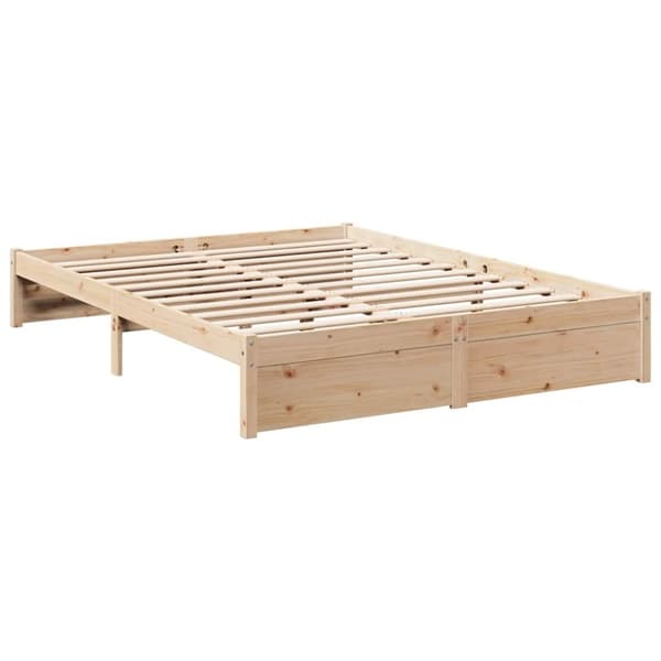 vidaXL Seng med bokhylle uten madrass 140x190 cm heltre furu