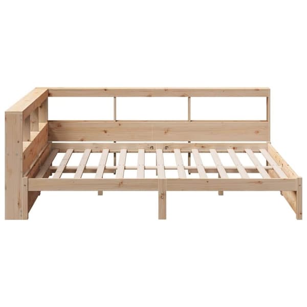 vidaXL Seng med bokhylle uten madrass 140x190 cm heltre furu