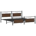 Miniatyrbillede 6 af 11: vidaXL sengeramme uden madras 200x200 cm metal brun egetræsfarve