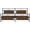 Miniatyrbillede 7 af 11: vidaXL sengeramme uden madras 200x200 cm metal brun egetræsfarve