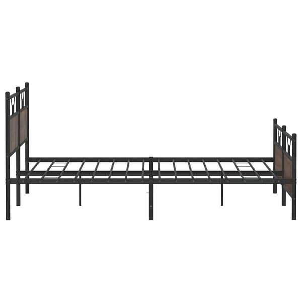 vidaXL sengeramme uden madras 200x200 cm metal brun egetræsfarve