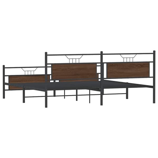 vidaXL sengeramme uden madras 200x200 cm metal brun egetræsfarve