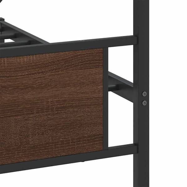 vidaXL sengeramme uden madras 200x200 cm metal brun egetræsfarve