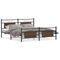 Miniatyrbillede 3 af 11: vidaXL sengeramme uden madras 160x200 cm metal brun egetræsfarve