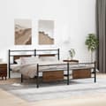 Miniatyrbillede 5 af 11: vidaXL sengeramme uden madras 160x200 cm metal brun egetræsfarve