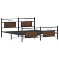Miniatyrbillede 6 af 11: vidaXL sengeramme uden madras 160x200 cm metal brun egetræsfarve