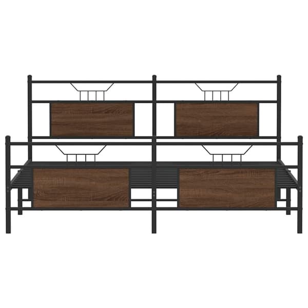 vidaXL sengeramme uden madras 160x200 cm metal brun egetræsfarve