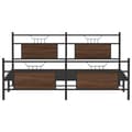 Miniatyrbillede 7 af 11: vidaXL sengeramme uden madras 160x200 cm metal brun egetræsfarve