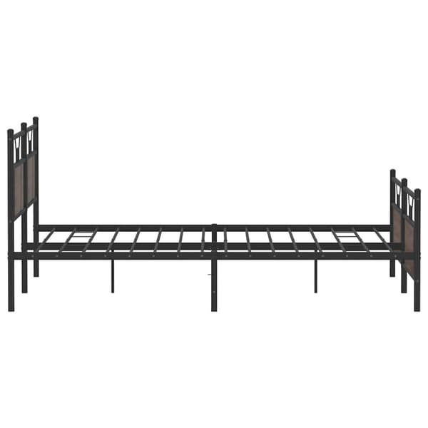 vidaXL sengeramme uden madras 160x200 cm metal brun egetræsfarve