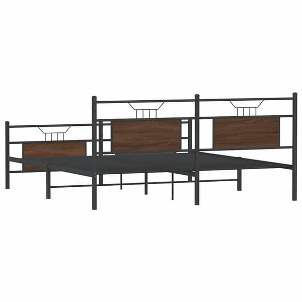 vidaXL sengeramme uden madras 160x200 cm metal brun egetræsfarve