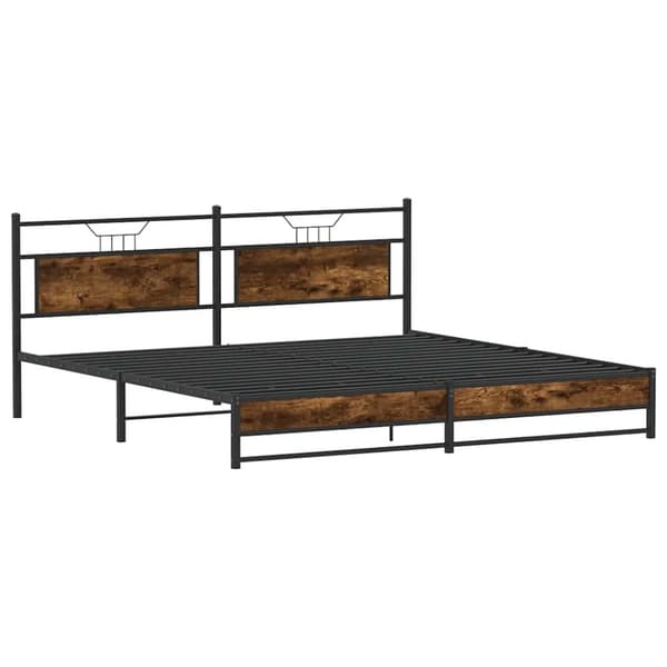 vidaXL sengeramme uden madras 193x203 cm metal røget egetræsfarve