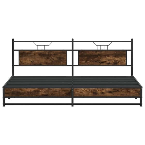 vidaXL sengeramme uden madras 193x203 cm metal røget egetræsfarve