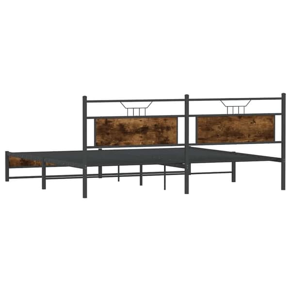 vidaXL sengeramme uden madras 193x203 cm metal røget egetræsfarve