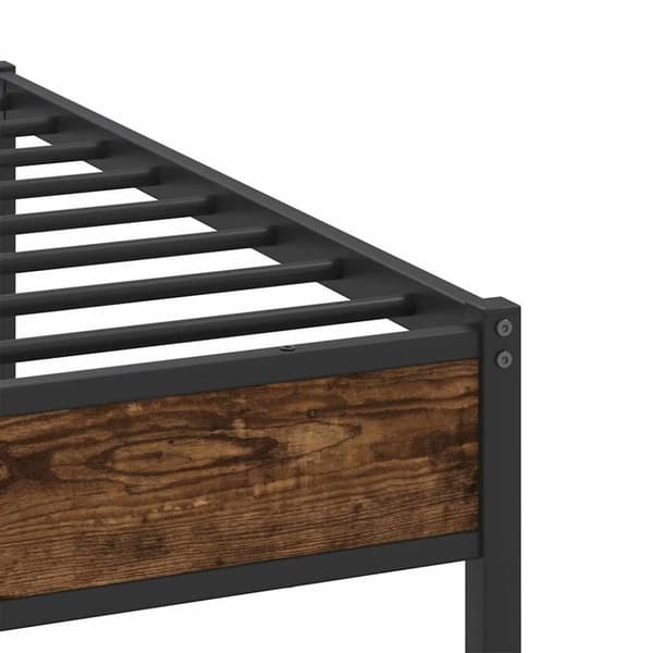 vidaXL sengeramme uden madras 193x203 cm metal røget egetræsfarve
