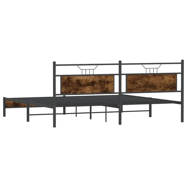 vidaXL Sengeramme i metall uten madrass røkt eik 200x200 cm