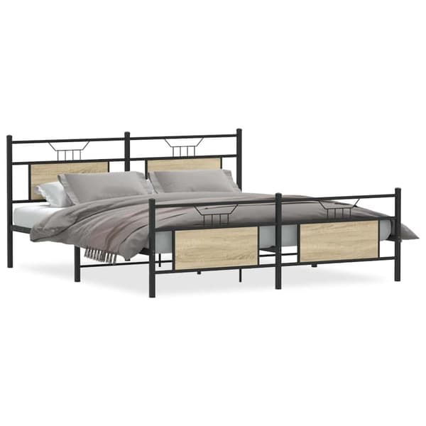 vidaXL sengeramme uden madras 160x200 cm metal sonoma-eg