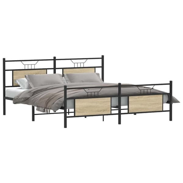 vidaXL sengeramme uden madras 160x200 cm metal sonoma-eg