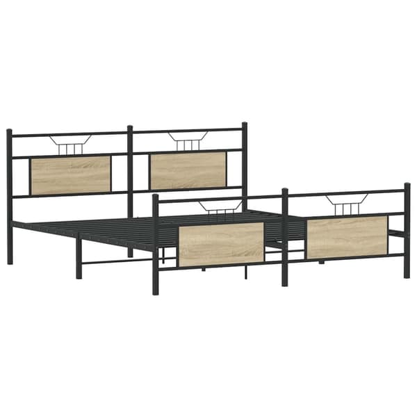 vidaXL sengeramme uden madras 160x200 cm metal sonoma-eg