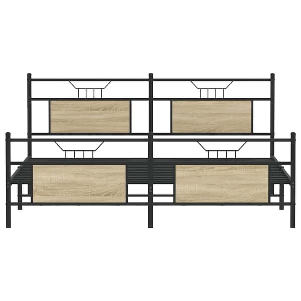 vidaXL sengeramme uden madras 160x200 cm metal sonoma-eg