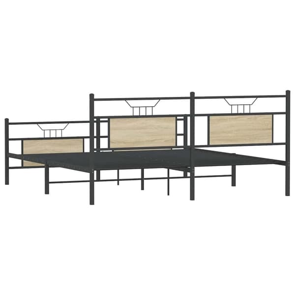 vidaXL sengeramme uden madras 160x200 cm metal sonoma-eg