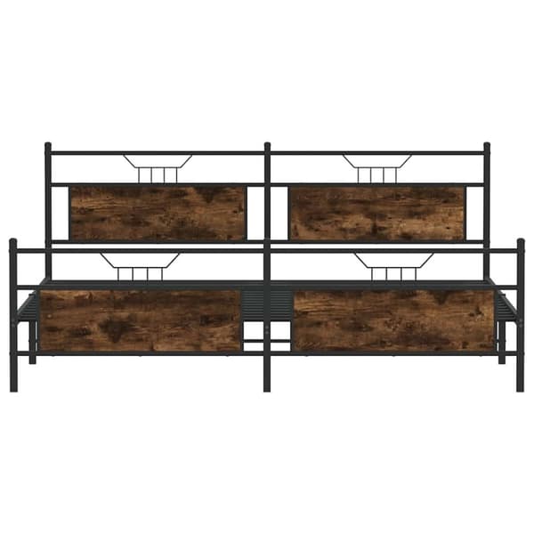 vidaXL Sengeramme i metall uten madrass røkt eik 193x203 cm