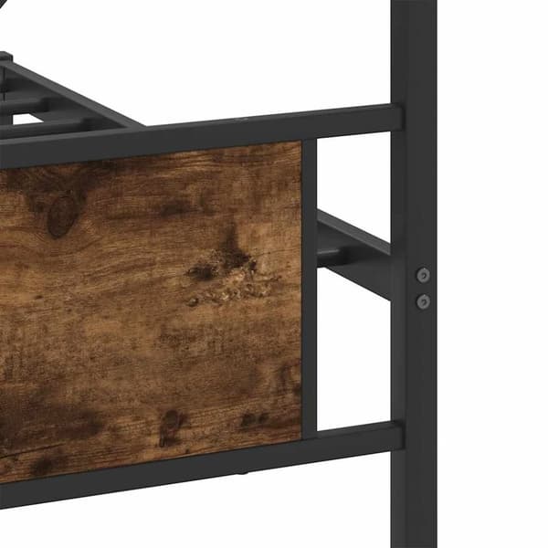 vidaXL Sengeramme i metall uten madrass røkt eik 193x203 cm