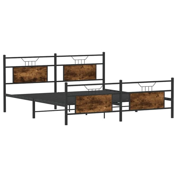 vidaXL sengeramme uden madras 183x213 cm metal røget egetræsfarve