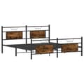 Miniatyrbillede 6 af 11: vidaXL sengeramme uden madras 183x213 cm metal røget egetræsfarve