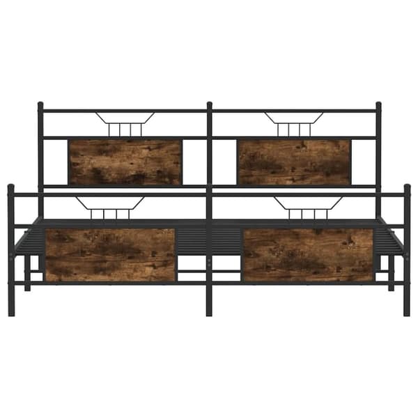 vidaXL sengeramme uden madras 183x213 cm metal røget egetræsfarve