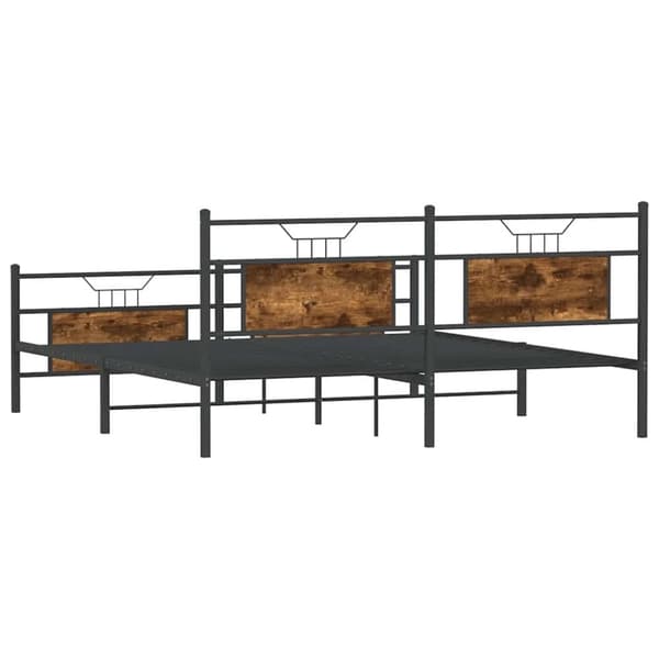 vidaXL sengeramme uden madras 183x213 cm metal røget egetræsfarve